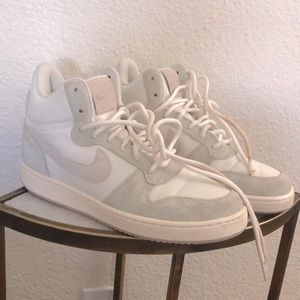 IUC Nike Court Borough Mid Top Cream & Pink Size 8